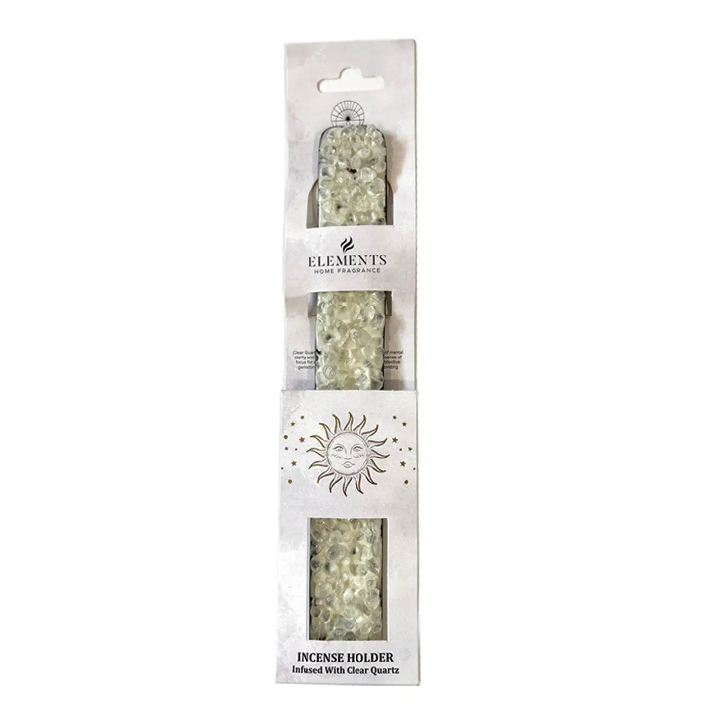 Elements Crystal Wooden Incense Burner in Clear Quartz