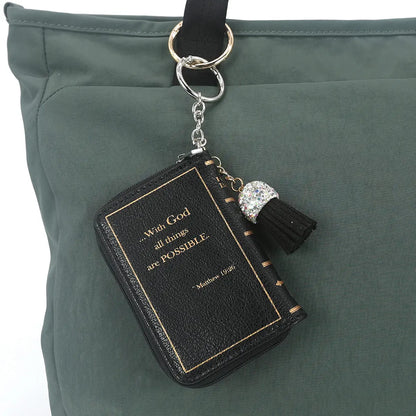 Holy Bible Book Bag Charm Coin Purse