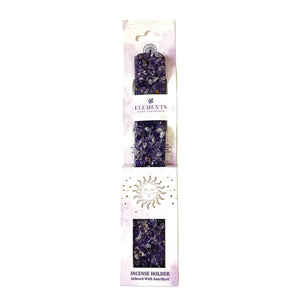 Elements Crystal Wooden Incense Burner in Amethyst