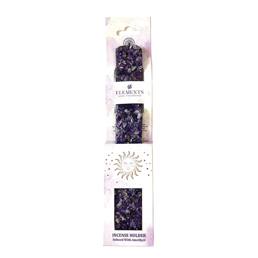 Elements Crystal Wooden Incense Burner in Amethyst