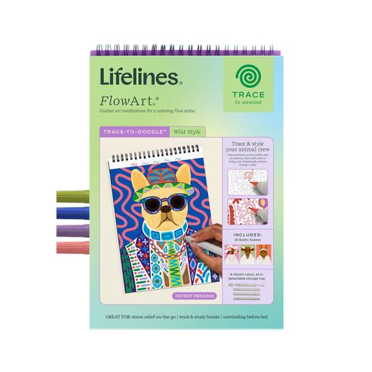 Lifelines™ FlowArt: Trace-To-Doodle Wild Style Coloring Pad