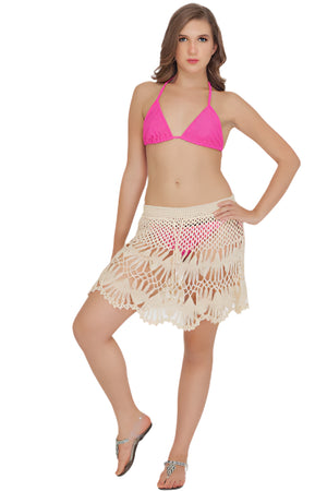 Crochet Skirt Cover Up in Natural