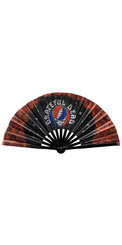 Grateful Dead Steal Your Face Rose Folding Fan