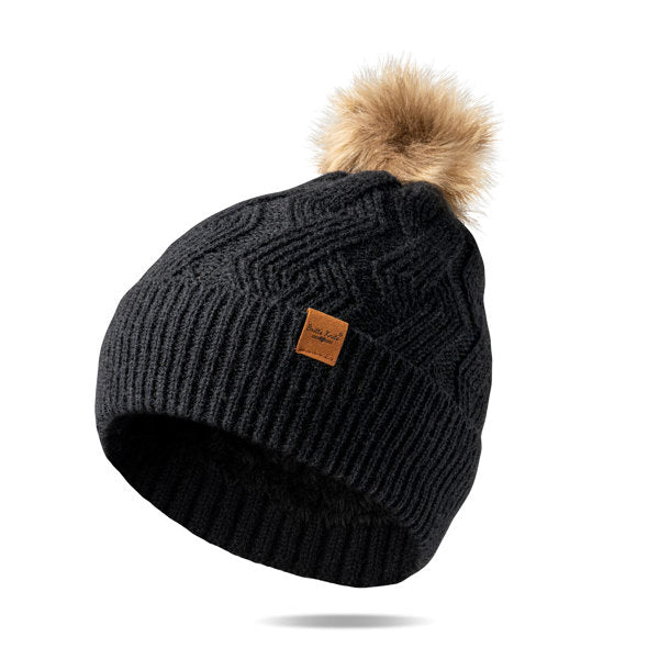 Britt's Knits Pom Beanie in Black
