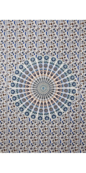 Zest For Life Circle Plume Tapestry - Blue