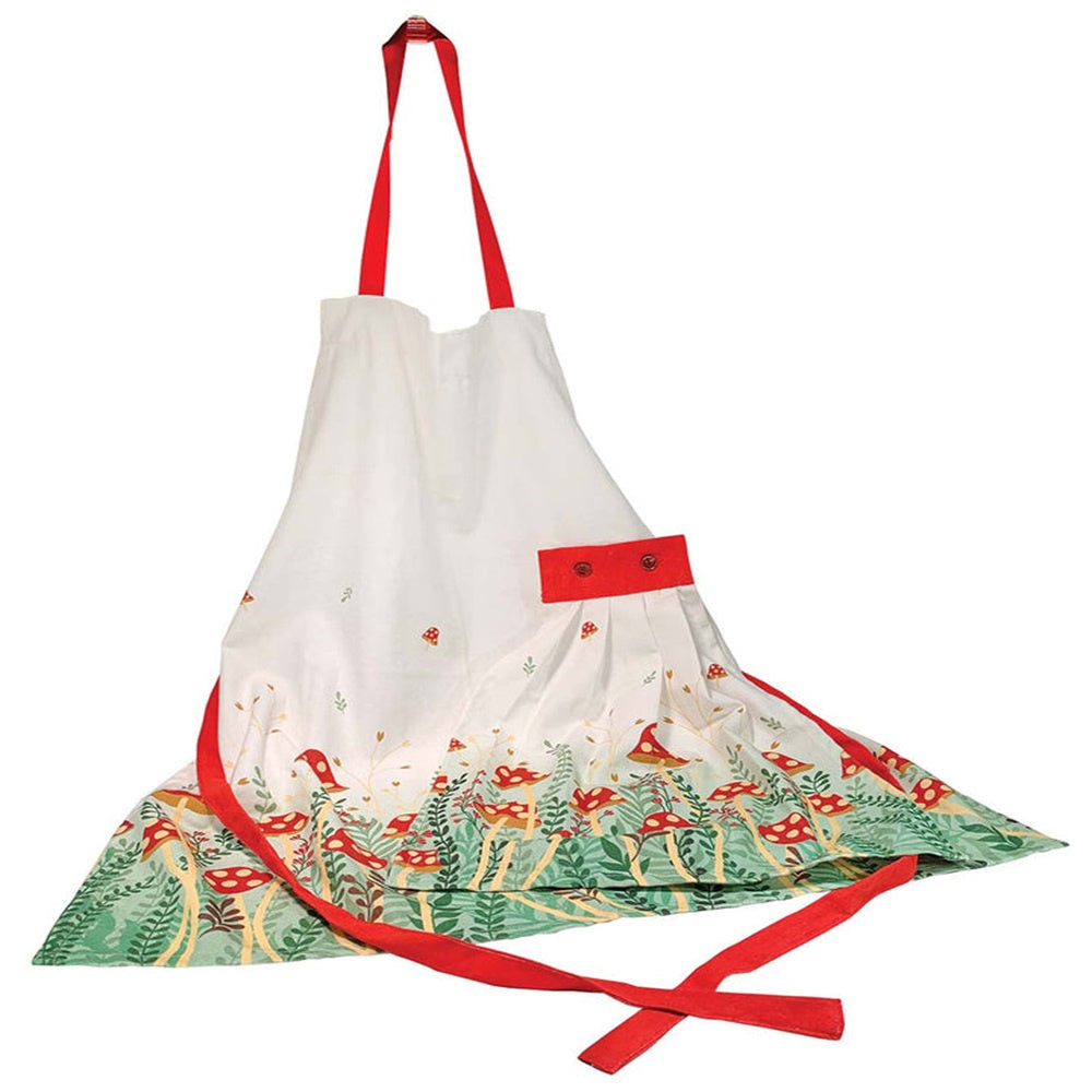 Mushroom Garden Apron With Detachable Towel
