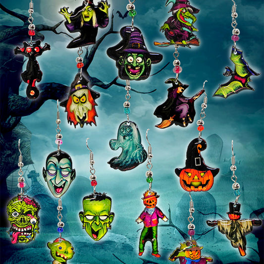 Acrylic Halloween Themed Earrings