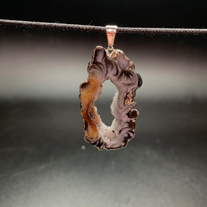 Agate Druze Silver Plated Pendant