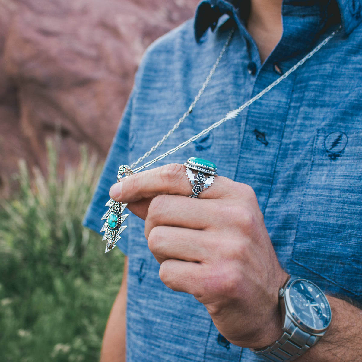 Lazy Lightning Pendant | Turquoise