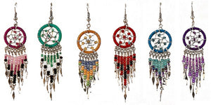 Beaded Dreamcatcher Long Earrings