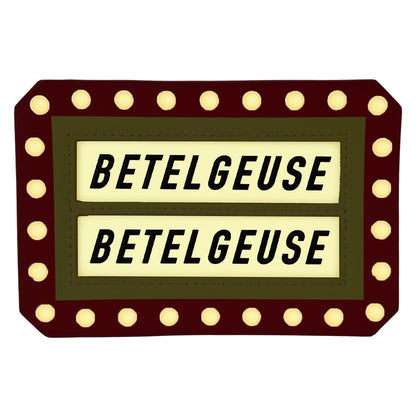 Loungefly Beetlejuice Here Lies Betelgeuse Marquee Glow Large Card Holder