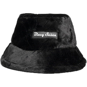 Blazy Susan Fuzzy Bucket Hat - Black