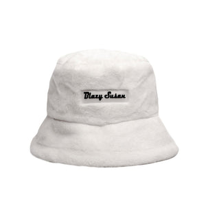 Blazy Susan Fuzzy Bucket Hat - White