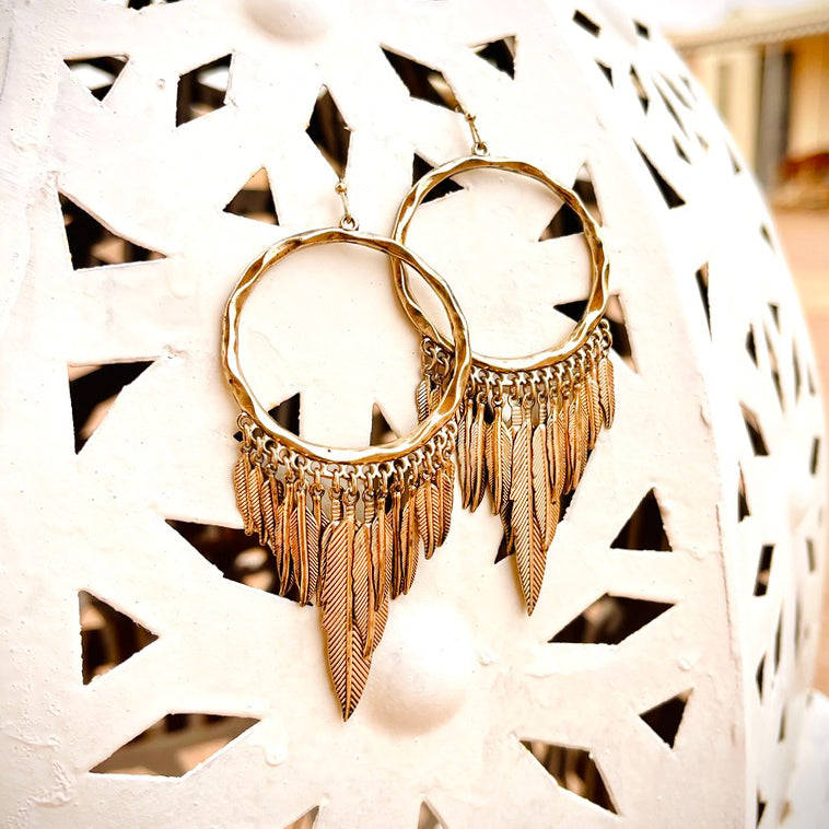 Birds Of A Feather Hoop Earrings | Gold