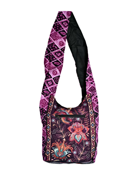 Mixed Print Hobo Bag