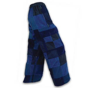 Ixchel Corduroy Patchwork Pants Zip Off - Blue