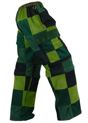 Ixchel Corduroy Patchwork Pants Zip Off - Green