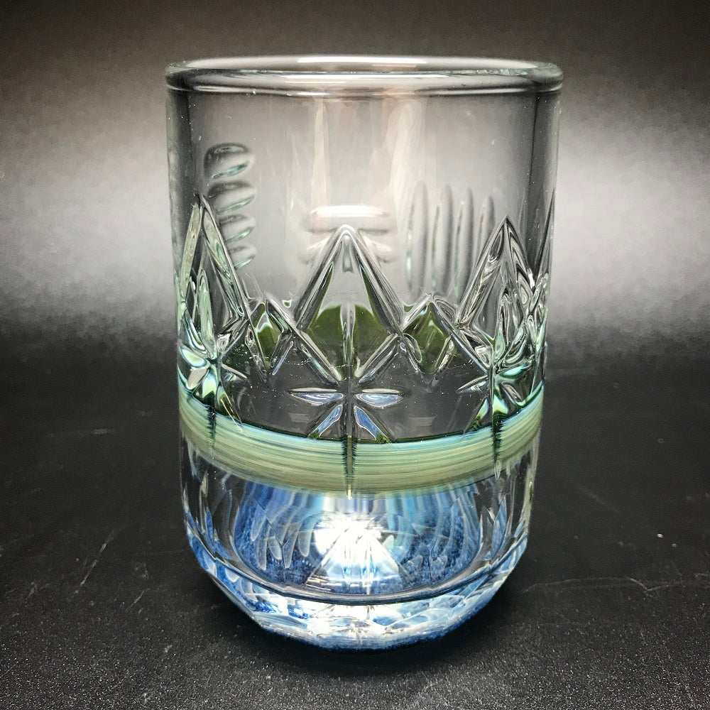 Rotational Science Hand Carved Swirl Wrapped Cocktail Glass / #5