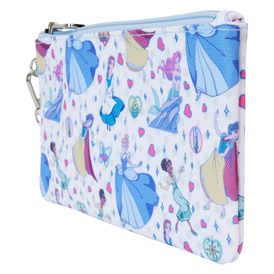 Loungefly Disney Princess Manga Style All-Over Print Nylon Zipper Pouch Wristlet SALE