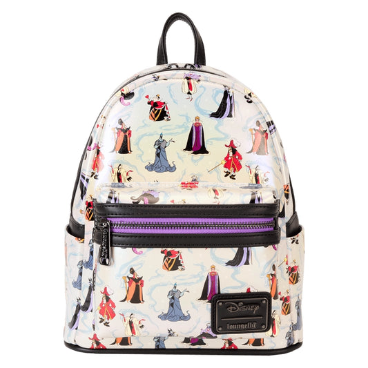 Loungefly Disney Villains Iridescent All-Over Print Mini Backpack