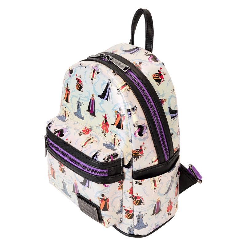 Loungefly Disney Villains Iridescent All-Over Print Mini Backpack