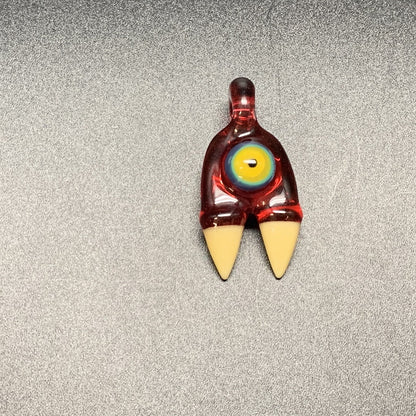 Elbo Glass Dino Claw Pendant - Pomegranate
