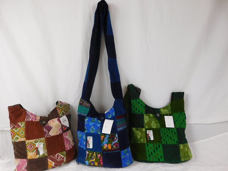 Ixchel Erika Bag Patchwork Corduroy & Brocade Fabric SALE