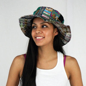 Ixchel Floppy Patchwork Hat in Hand Made Fabric