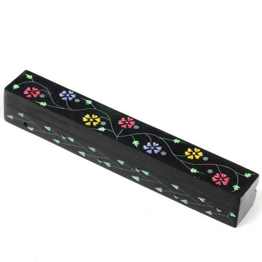 Floral Soapstone 10" Box Incense Burner