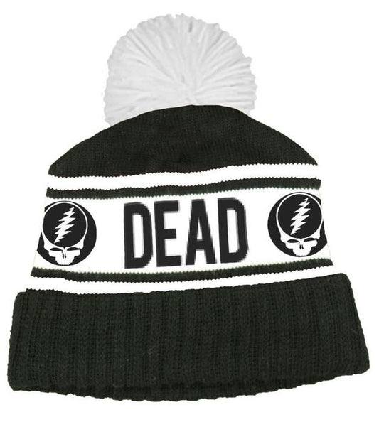Grateful Dead Grateful Dead Steal Your Face Logo Pom Pom Beanie