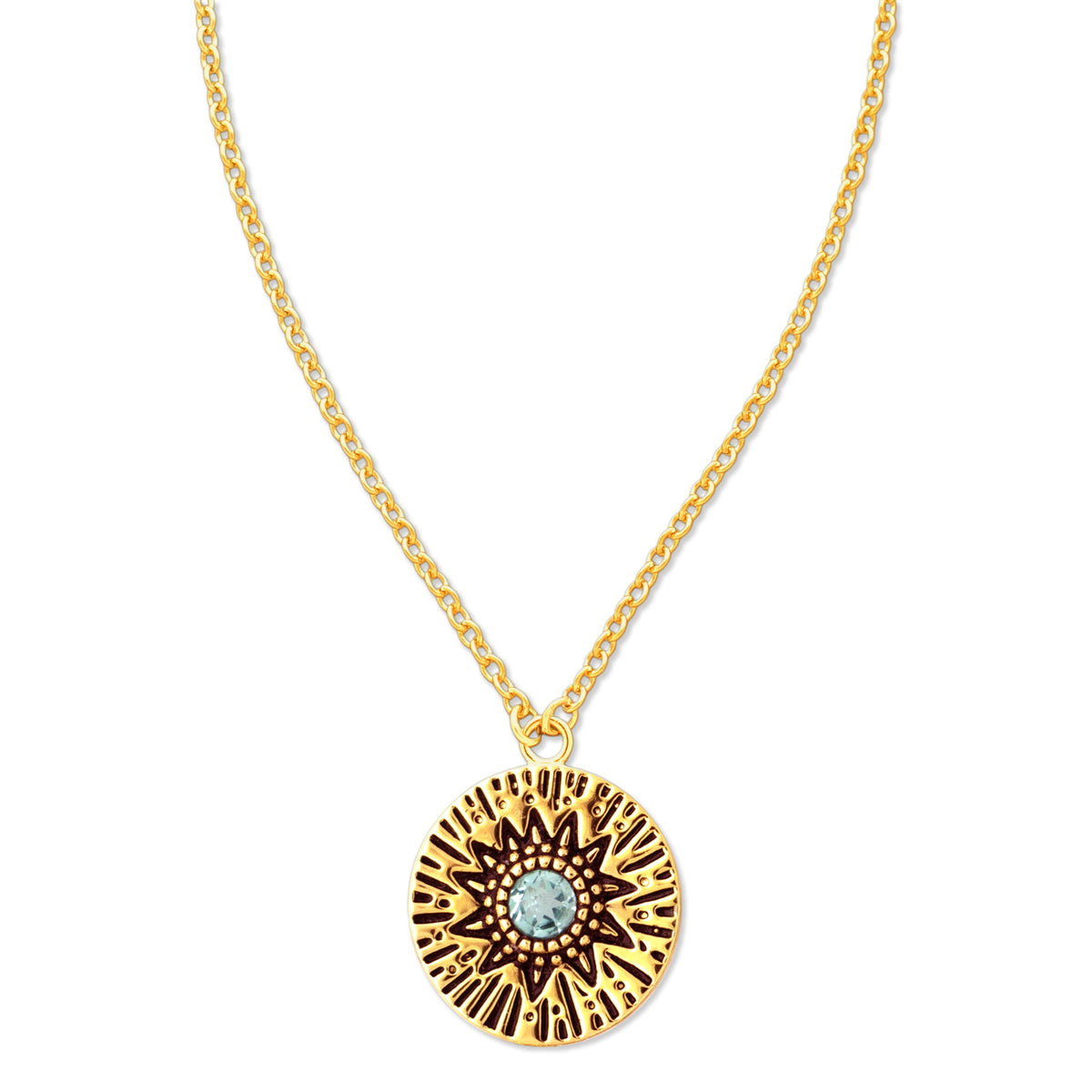 Circles Around the Sun Birthstone Necklace | Gold