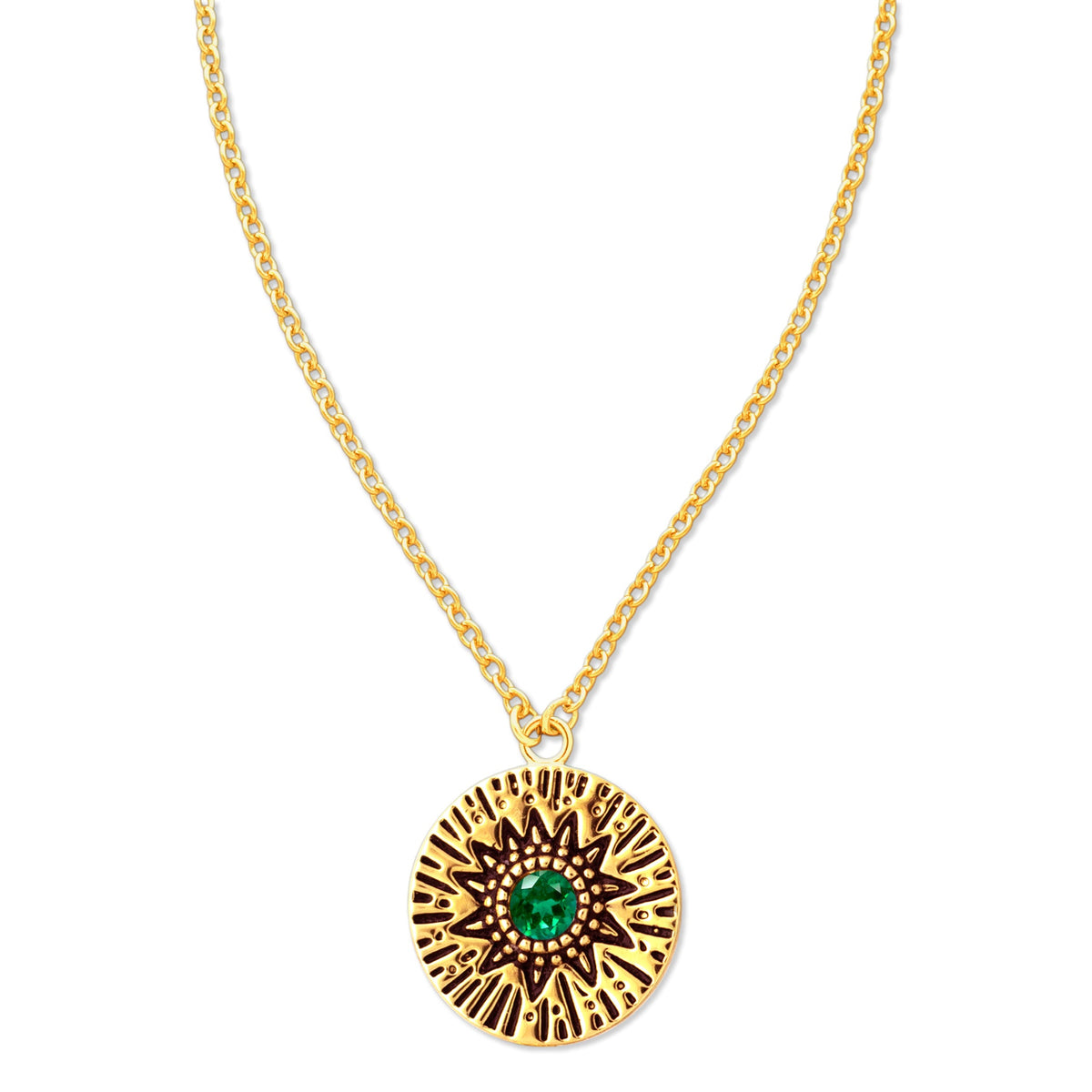 Circles Around the Sun Birthstone Necklace | Gold