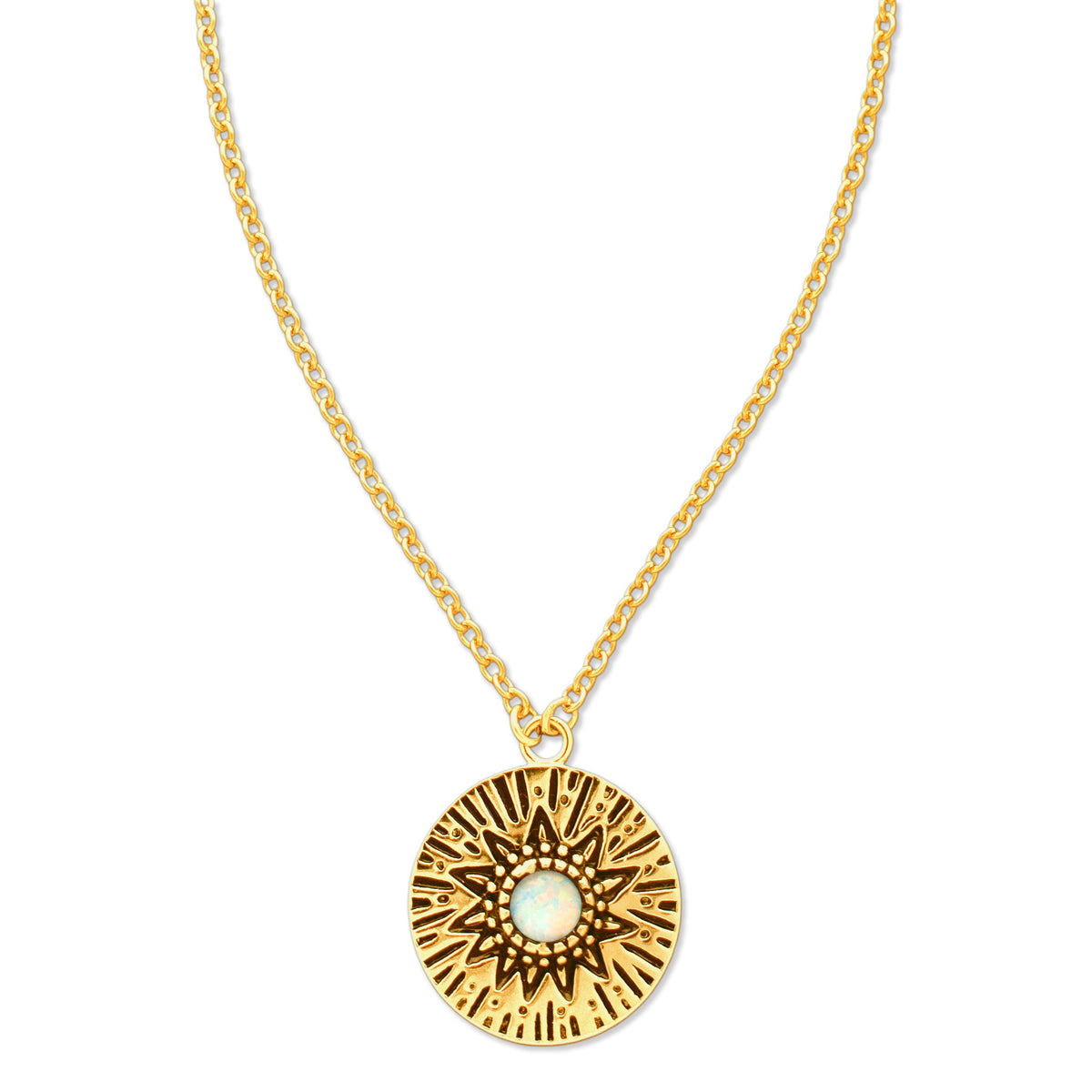 Circles Around the Sun Birthstone Necklace | Gold
