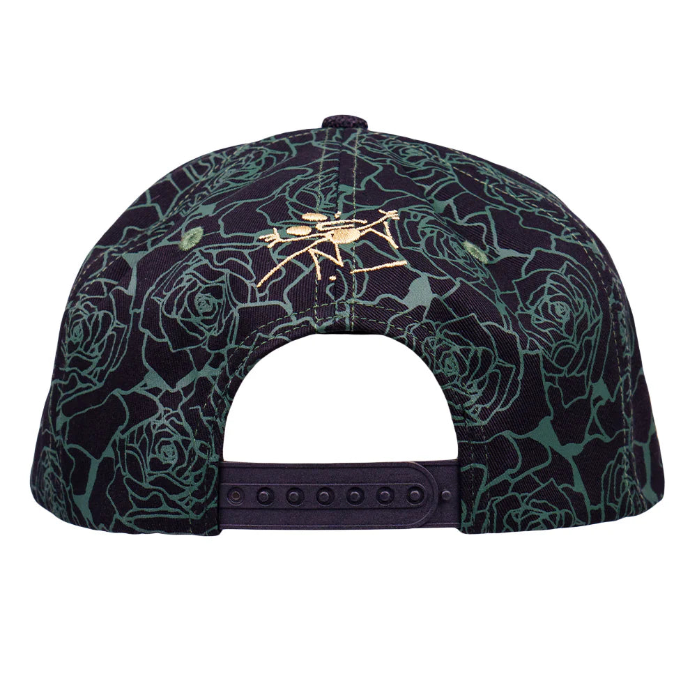 Grassroots California Stanley Mouse Mandolin Jester Never Summer Green Rose Snapback Hat