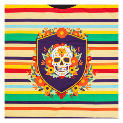 Dia De Los Muertos Sugar Skull Striped T Shirt