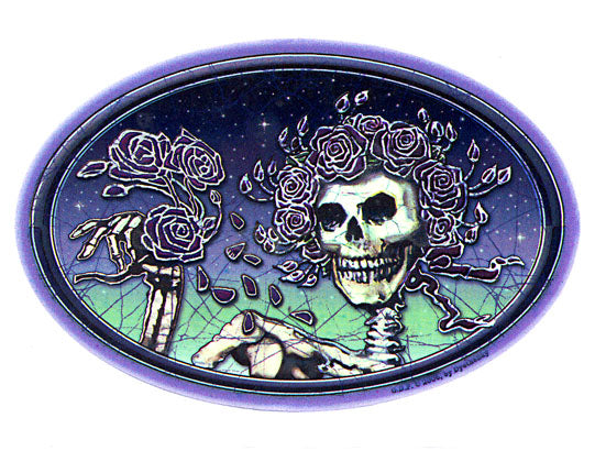 Grateful Dead Batik Bertha Holding a Rose Sticker SALE