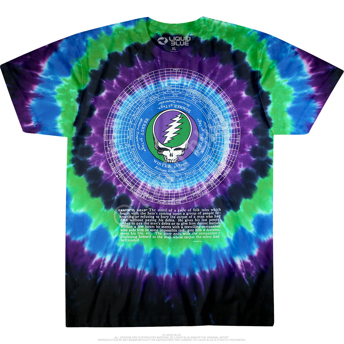 Grateful Dead Calendar Tie Dye T-Shirt