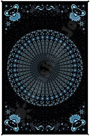 Grateful Dead Dancing Peacock Bear Tapestry (Dark)