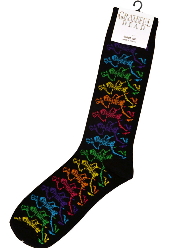 Grateful Dead Mens Black Dancing Skeleton Socks