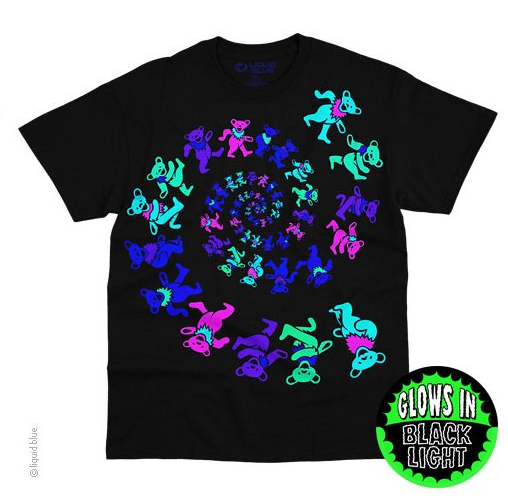 Grateful Dead Spiral Dancing Bears T-Shirt - GLOW