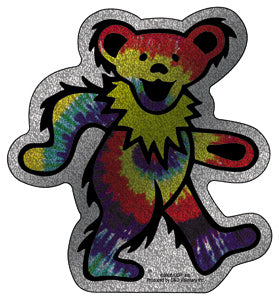 Grateful Dead Tie Dye Dancing Bear Glitter Sticker