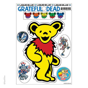 Grateful Dead Yellow Dancing Bear Die Cut Multi Pack Sticker Set