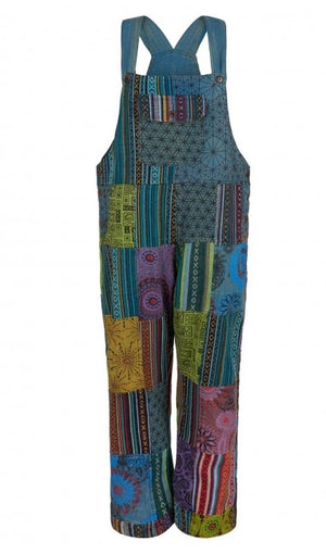 Gheri & Cotton Print Patchwork Overalls