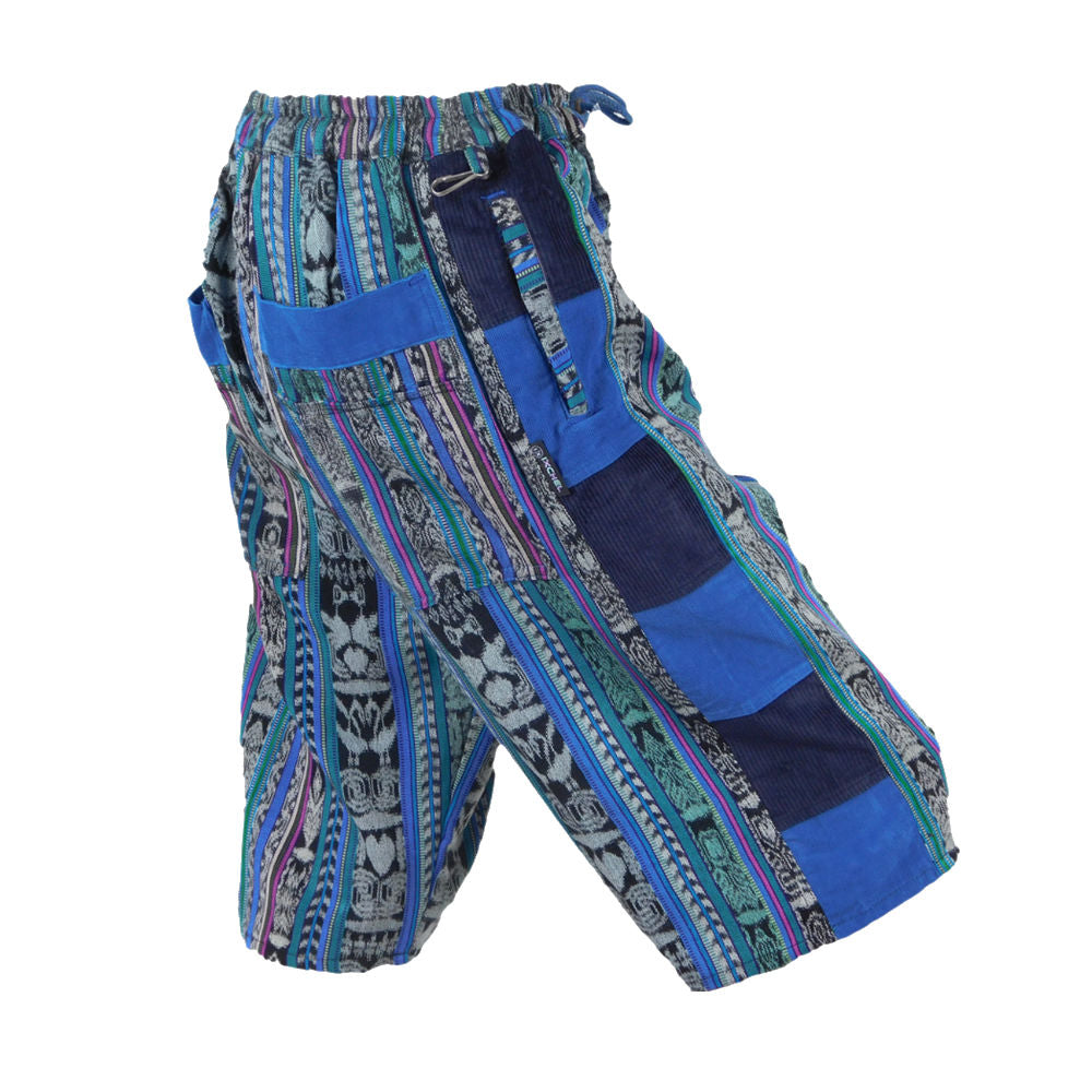 Hand Woven Shorts with Corduroy Patches