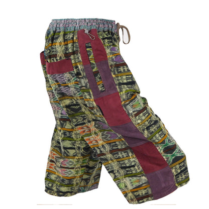 Hand Woven Shorts with Corduroy Patches