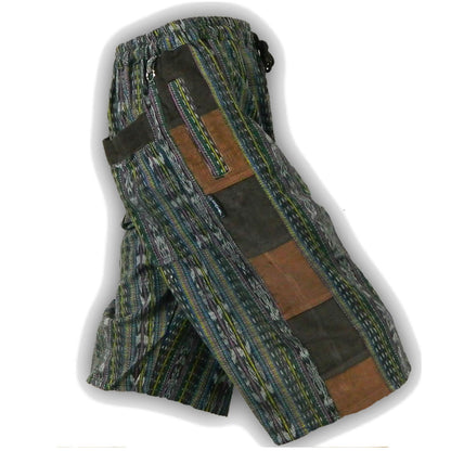 Hand Woven Shorts with Corduroy Patches