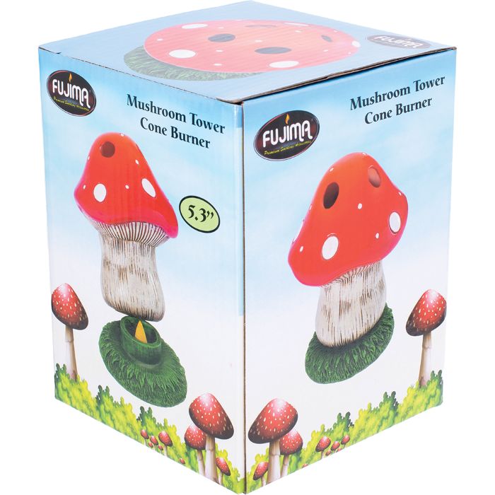 Fujima 5.3in Mushroom Tower Cone Incense Burner