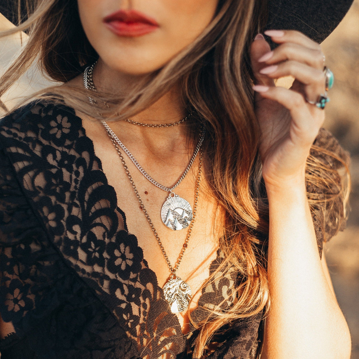 Mountains of the Sun Necklace | Silver