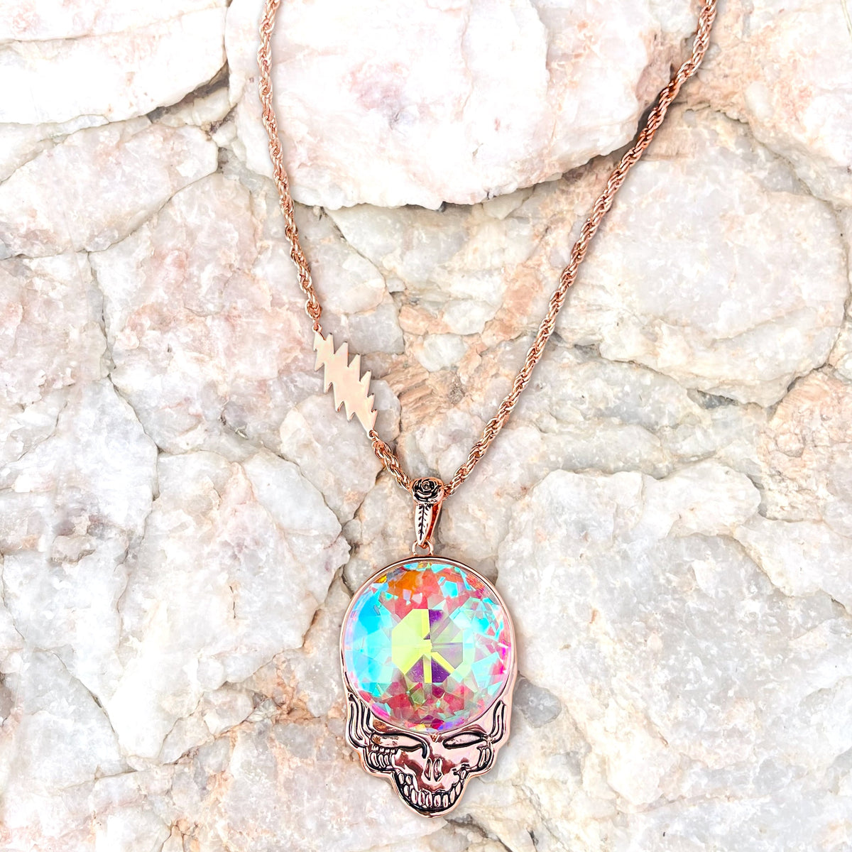 Steal Your Face Prism Necklace | Rose Gold