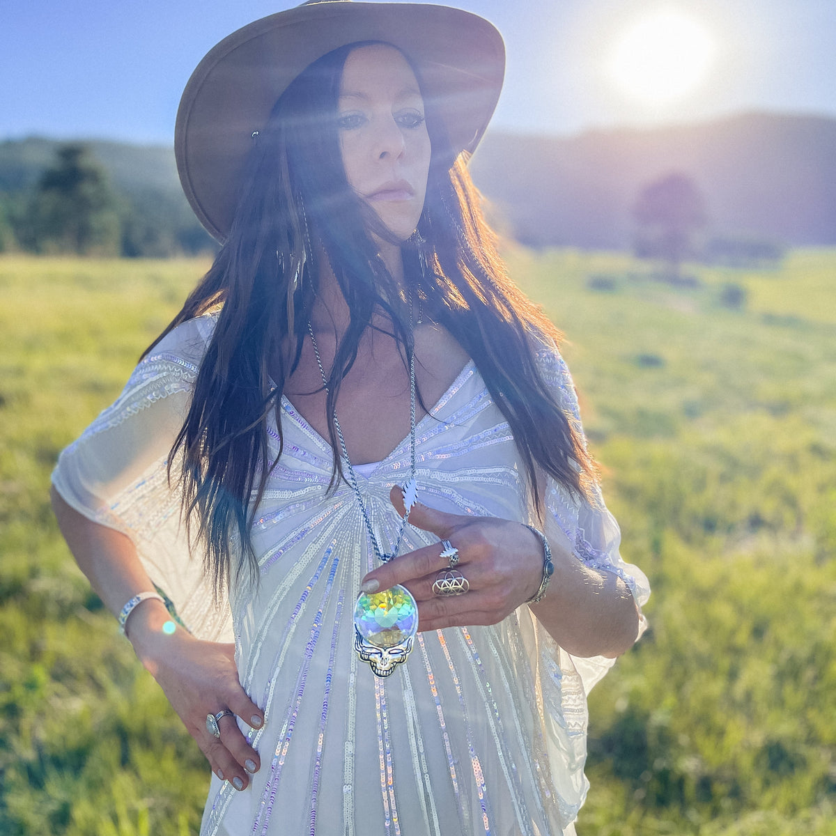 Steal Your Face Prism Necklace | Silver